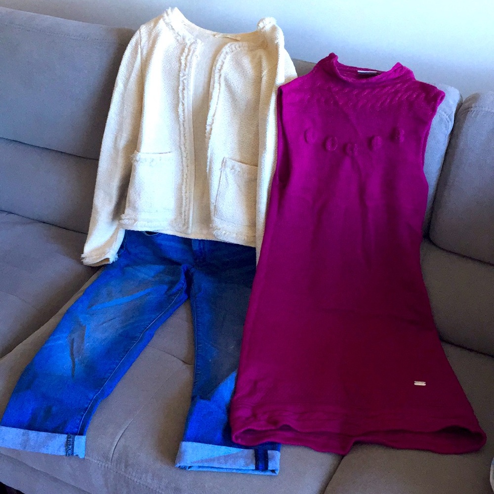 Stylish outfit Gap jeans/Zara blazer/Geox dress